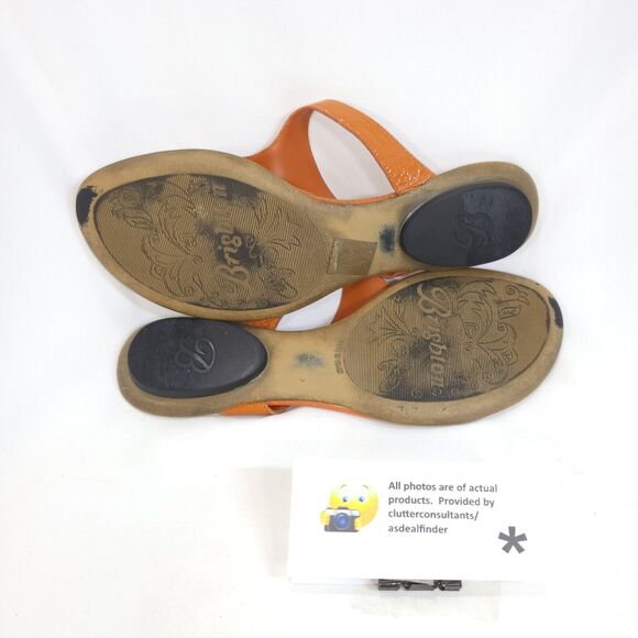 Brighton Pansy Slip On Leather Slide Sandals Womens Size 6.5 119 Orange - Picture 9 of 9